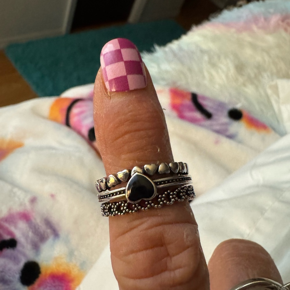 Macy's Silver Heart Ring Trio